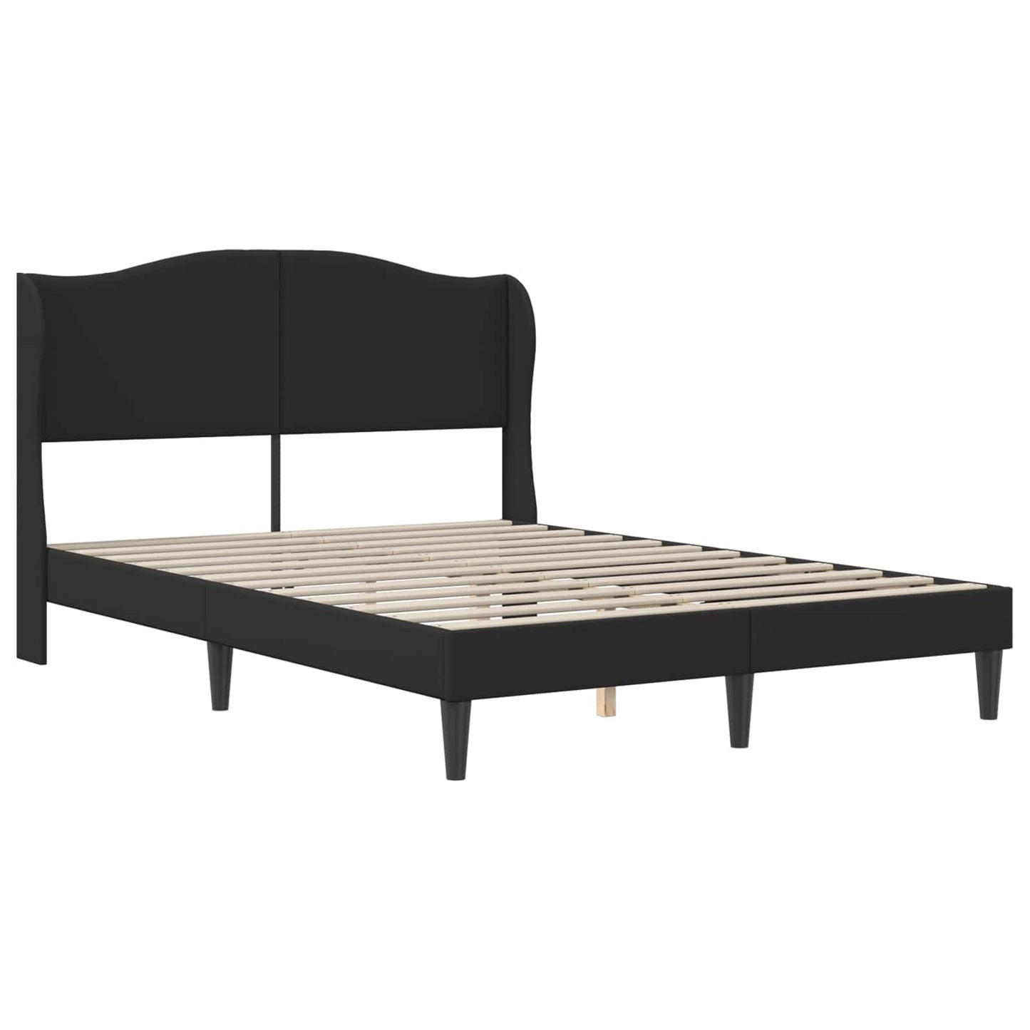 Bettrahmen mit Kopfteil Schwarz 140 x 200 cm Kunstleder