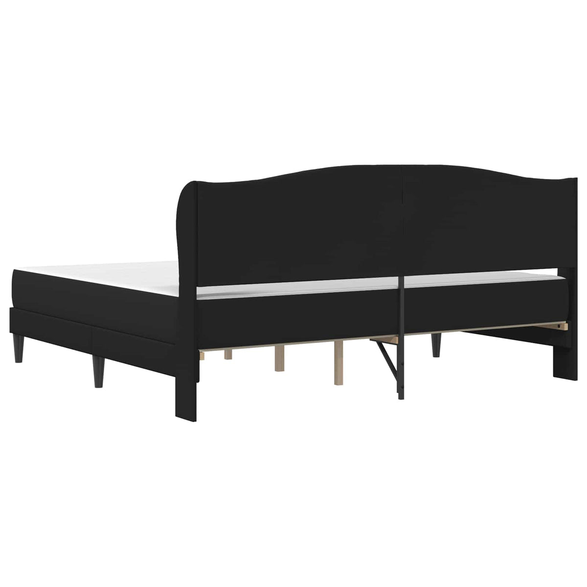 Bettgestell mit Matratze Schwarz 180 x 200 cm Kunstleder