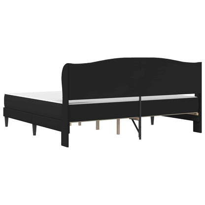 Bettgestell mit Matratze Schwarz 180 x 200 cm Kunstleder
