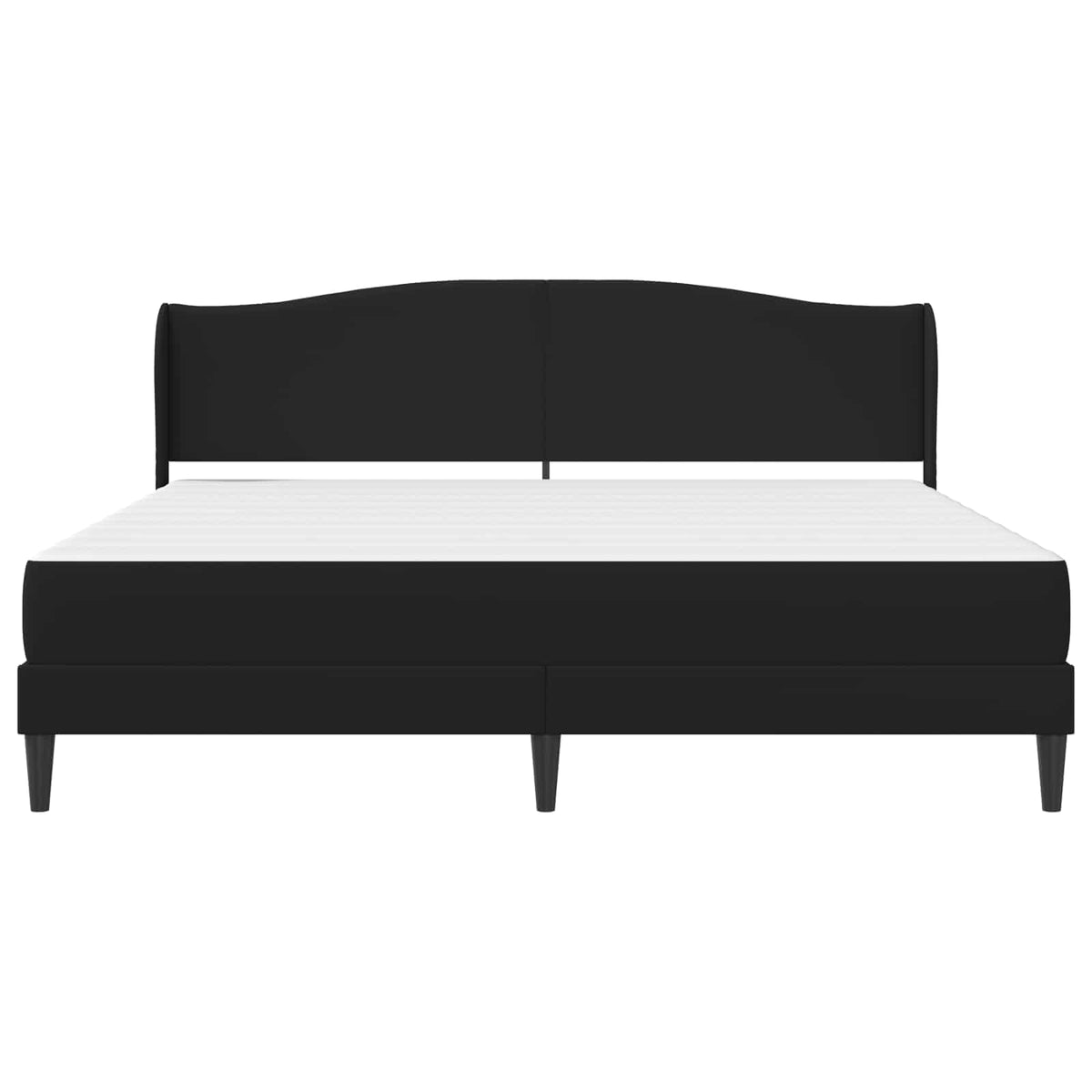 Bettgestell mit Matratze Schwarz 180 x 200 cm Kunstleder