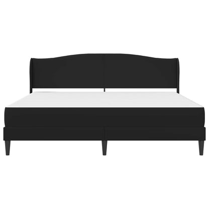 Bettgestell mit Matratze Schwarz 180 x 200 cm Kunstleder