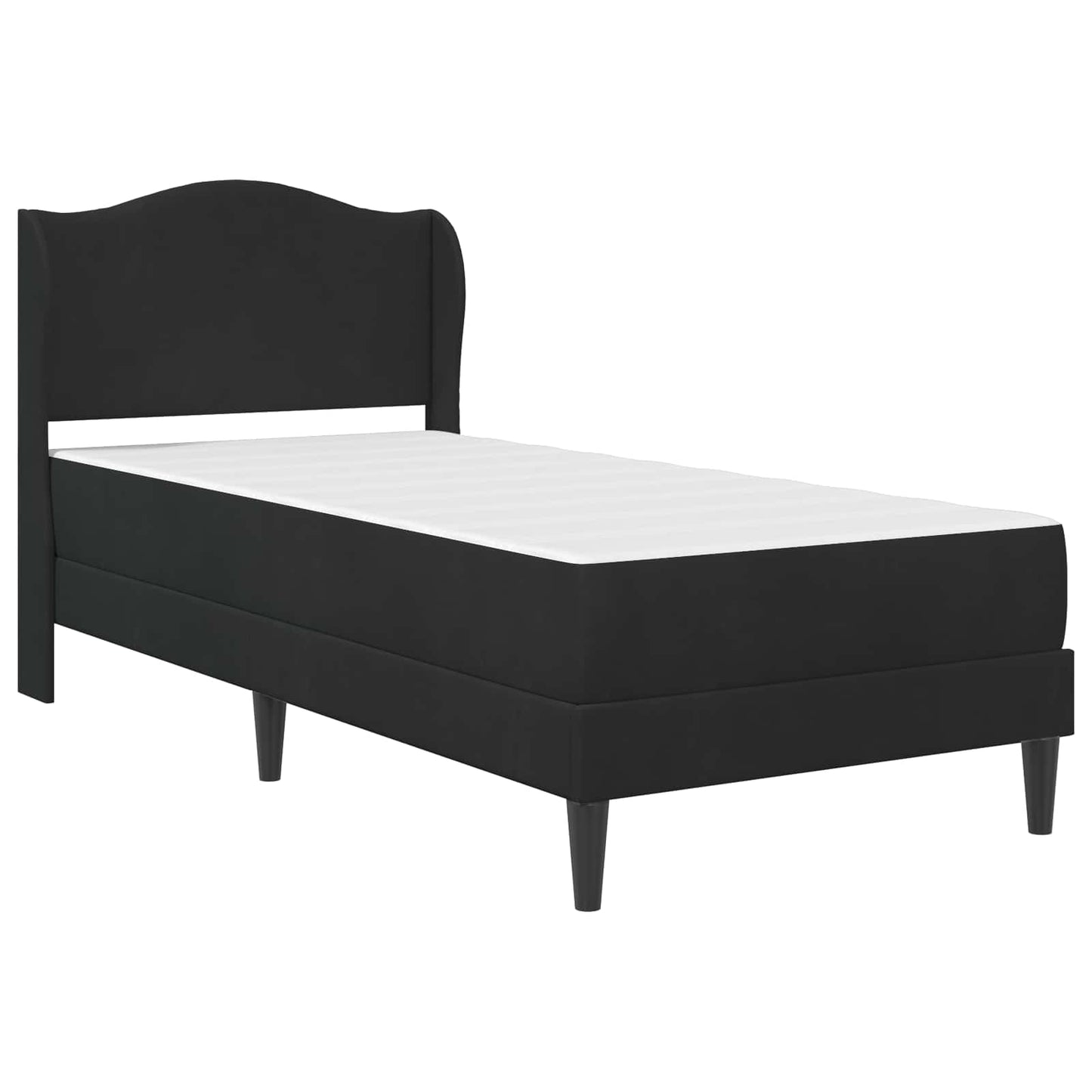 Bettrahmen mit Kopfteil Schwarz 80 x 200 cm Samt