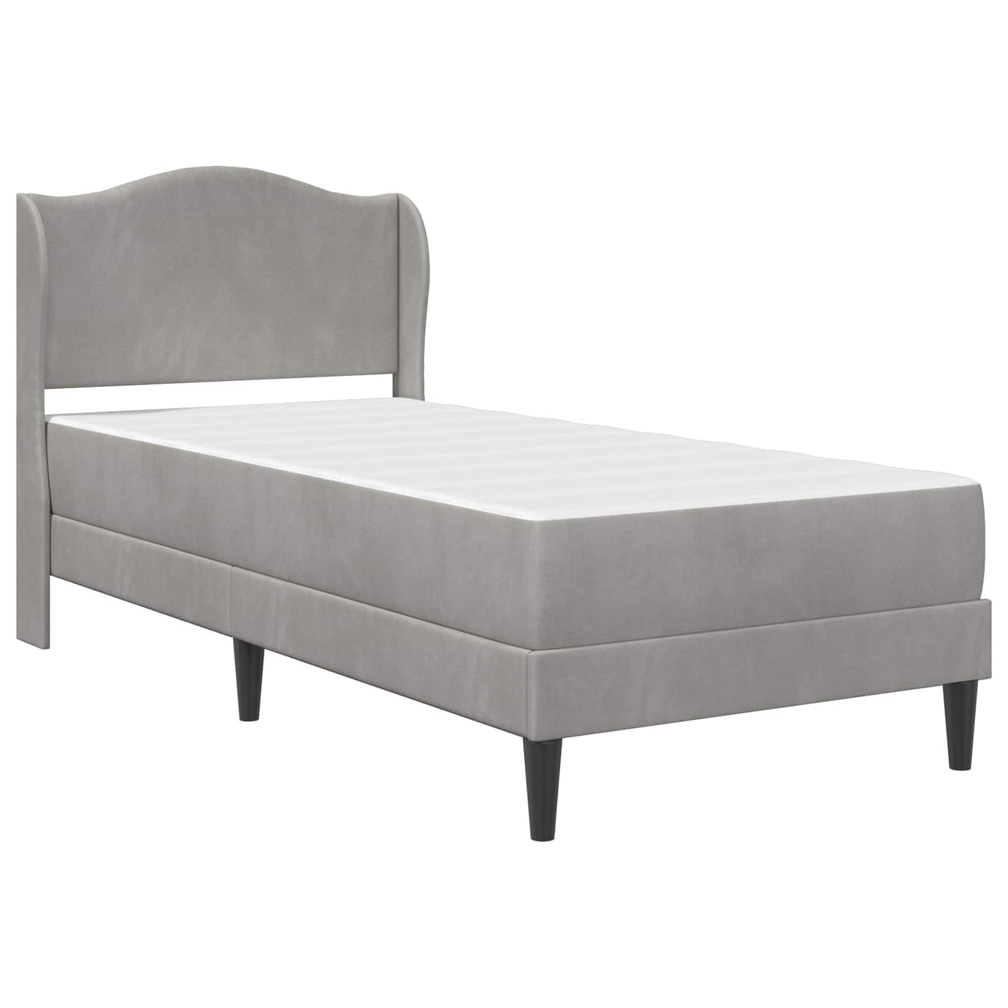 Bettrahmen mit Kopfteil 2 stk. Hellgrau 90 x 190 cm Samt