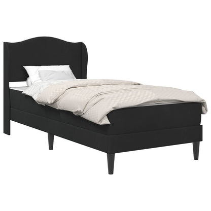 Bettgestell mit Matratze Schwarz 90 x 190 cm Samt