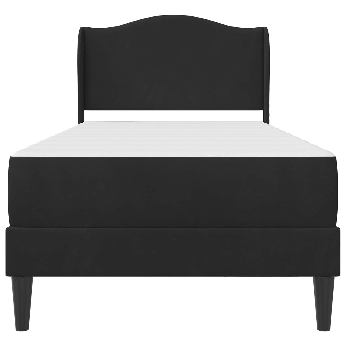 Bettgestell mit Matratze Schwarz 90 x 190 cm Samt