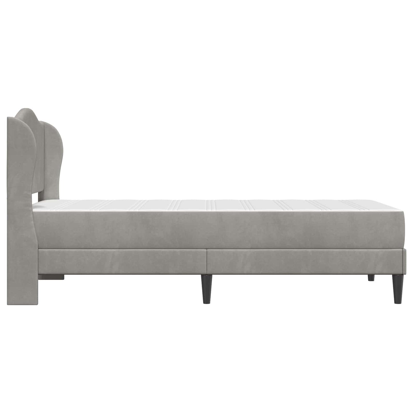 Bettrahmen mit Kopfteil Hellgrau 100 x 200 cm Samt
