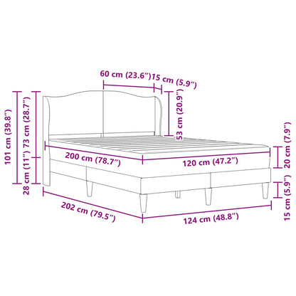 Bettgestell mit Matratze Dunkelgrau 120 x 200 cm Samt