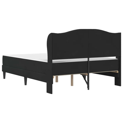 Bettgestell mit Matratze Schwarz 140 x 200 cm Samt