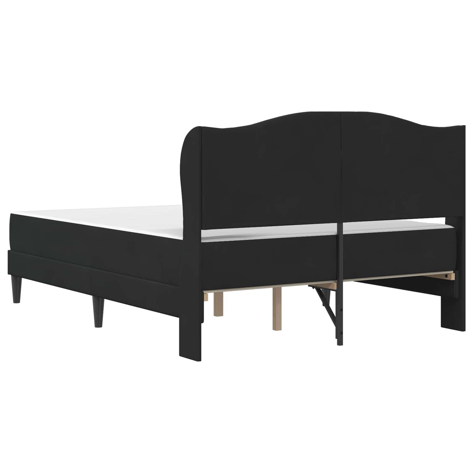 Bettrahmen mit Kopfteil Schwarz 160 x 200 cm Samt