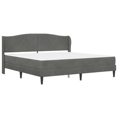 Bettgestell mit Matratze Dunkelgrau 180 x 200 cm Samt