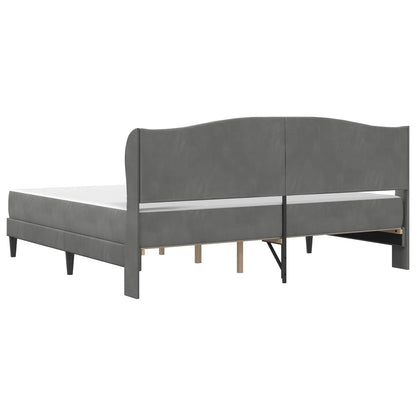 Bettgestell mit Matratze Dunkelgrau 180 x 200 cm Samt