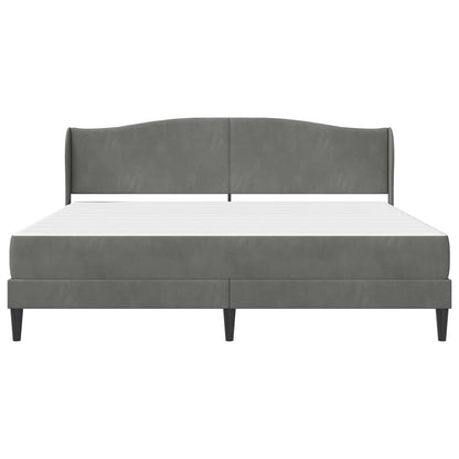 Bettgestell mit Matratze Dunkelgrau 180 x 200 cm Samt