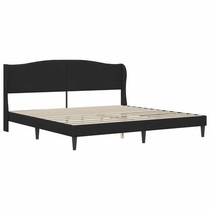 Bettgestell mit Matratze Schwarz 180 x 200 cm Samt