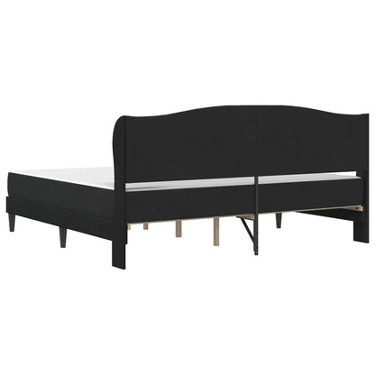 Bettgestell mit Matratze Schwarz 180 x 200 cm Samt