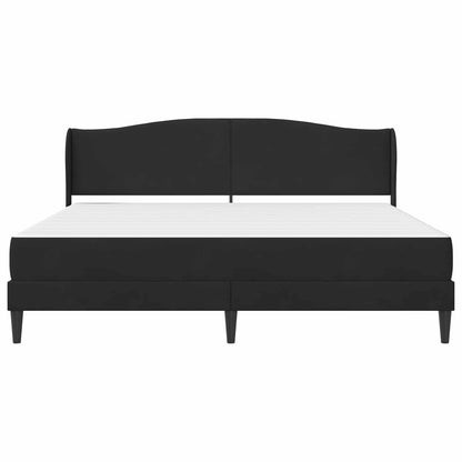 Bettgestell mit Matratze Schwarz 180 x 200 cm Samt