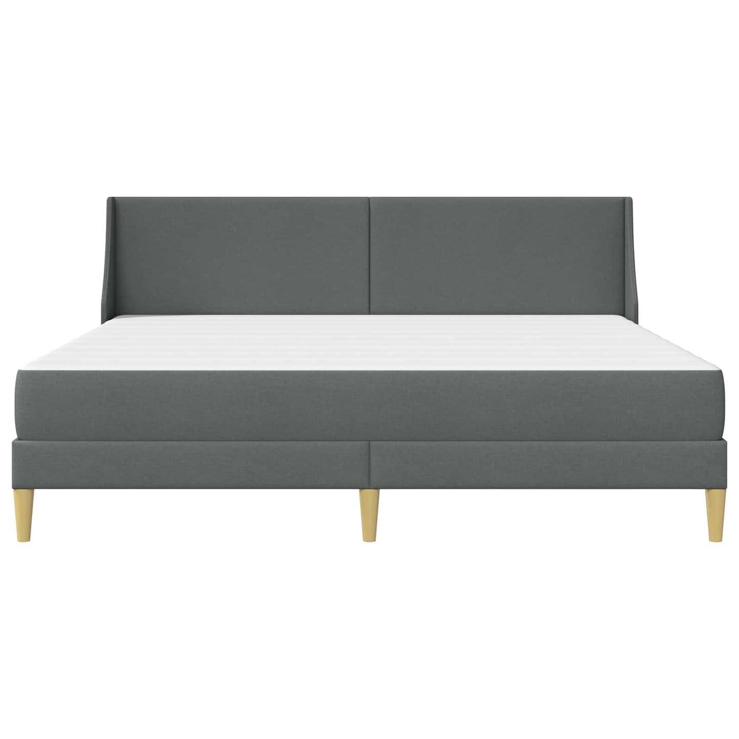 Bettgestell mit Matratze Dunkelgrau 180 x 200 cm Stoff