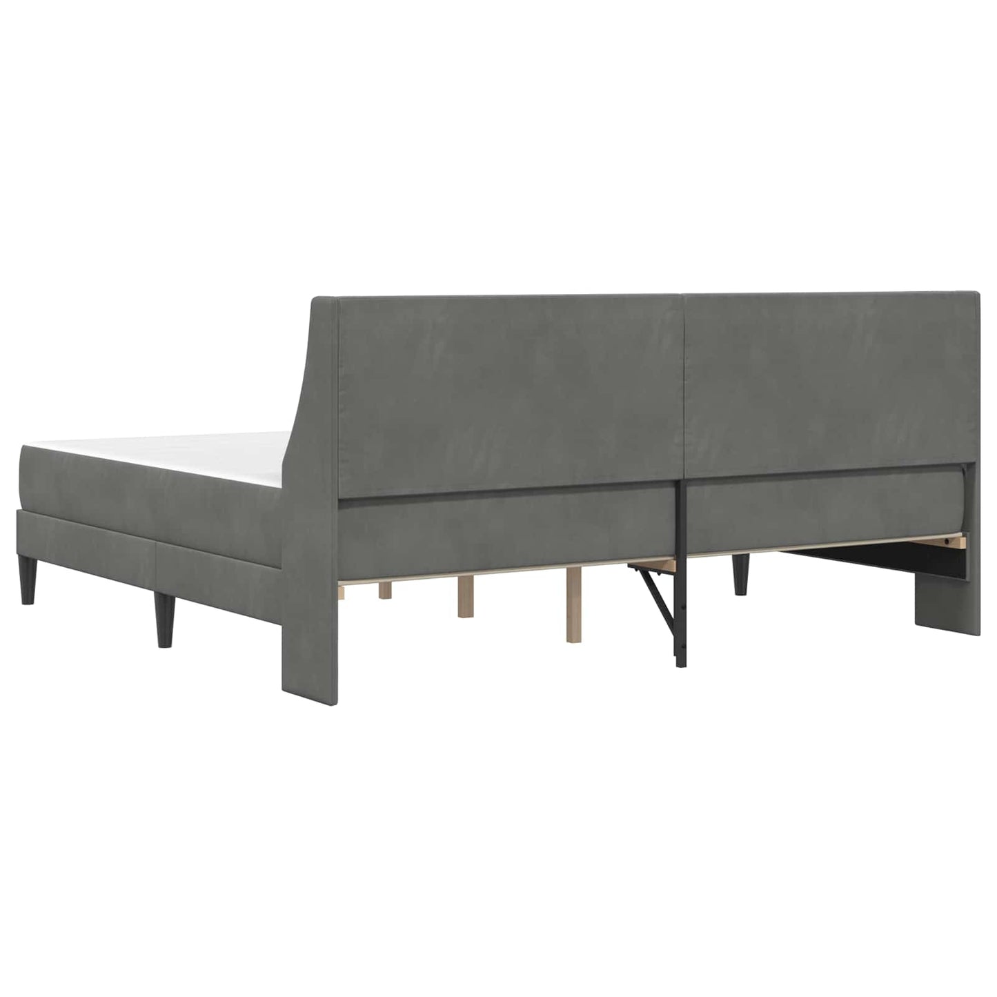 Bettgestell mit Matratze Dunkelgrau 200 x 200 cm Samt