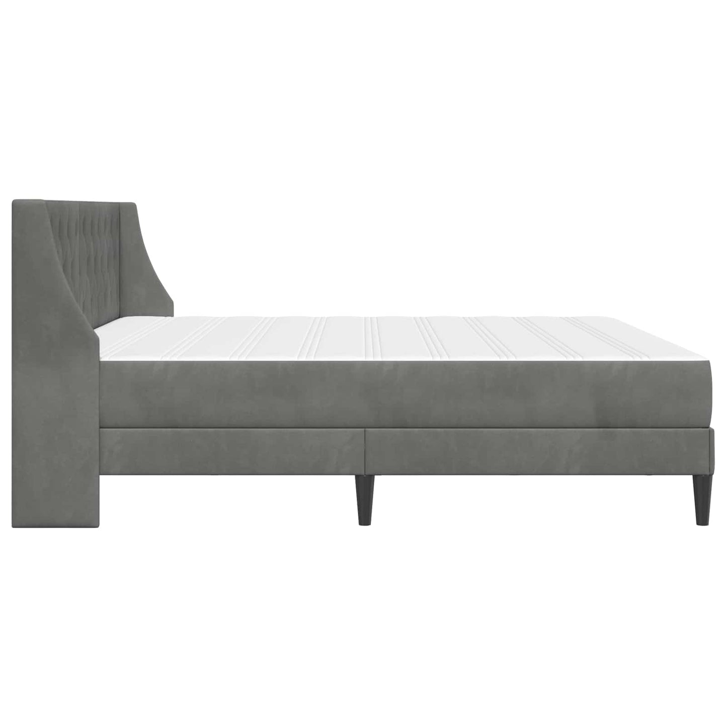 Bettgestell mit Matratze Dunkelgrau 200 x 200 cm Samt