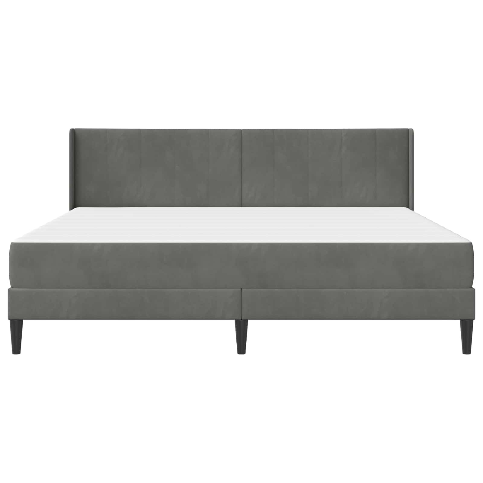 Bettgestell mit Matratze Dunkelgrau 200 x 200 cm Samt