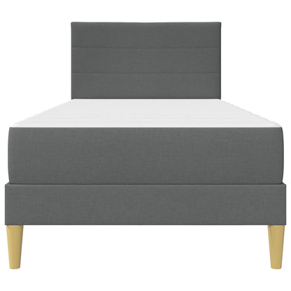 Bettgestell mit Matratze Dunkelgrau 90 x 190 cm Stoff