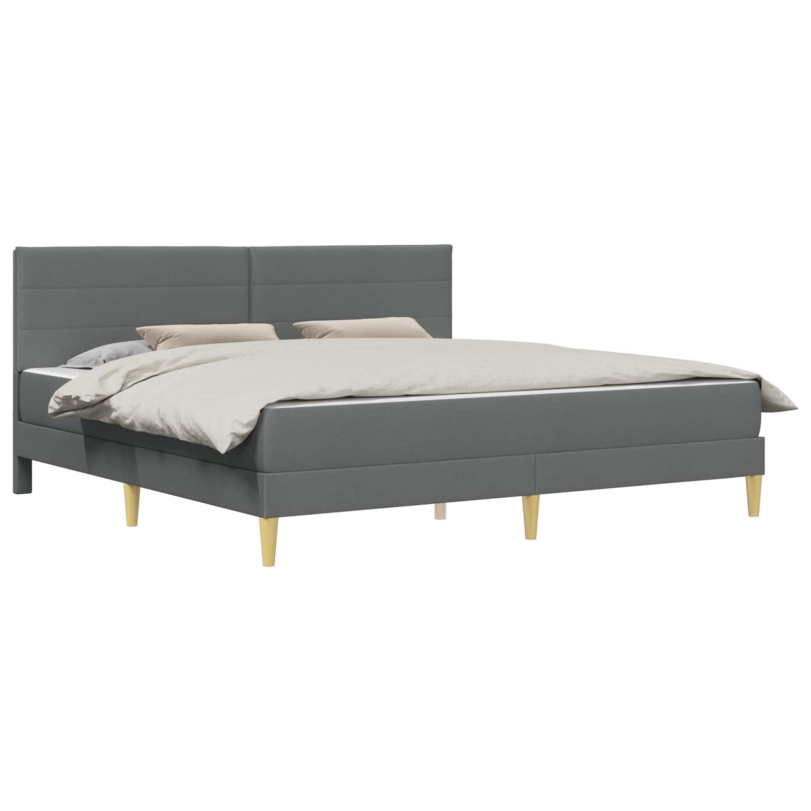 Bettgestell mit Matratze Dunkelgrau 180 x 200 cm Stoff