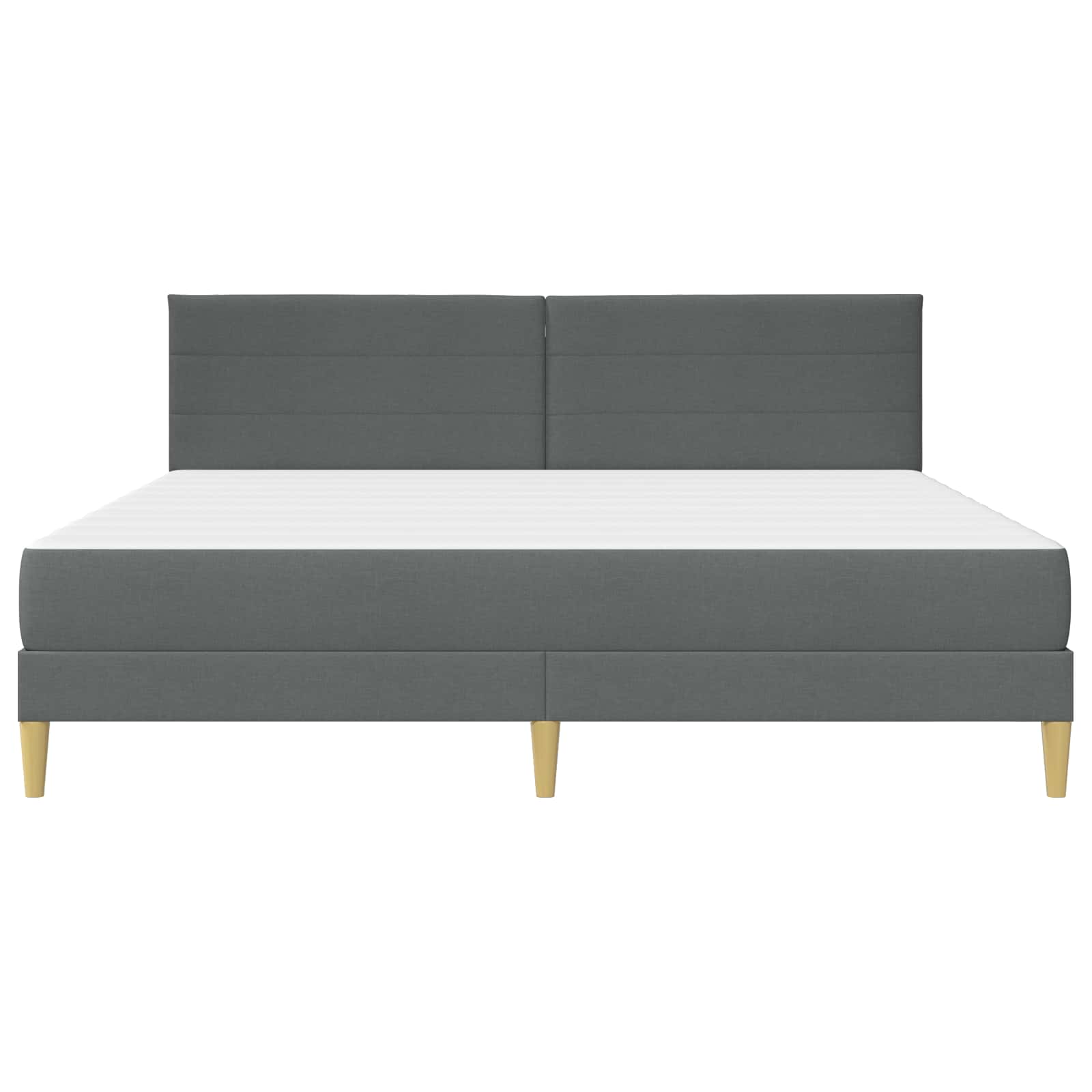 Bettgestell mit Matratze Dunkelgrau 180 x 200 cm Stoff