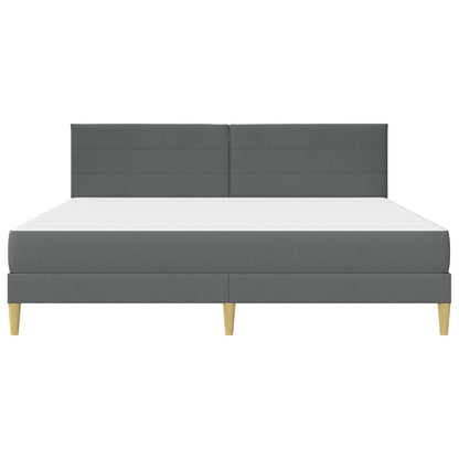 Bettgestell mit Matratze Dunkelgrau 180 x 200 cm Stoff