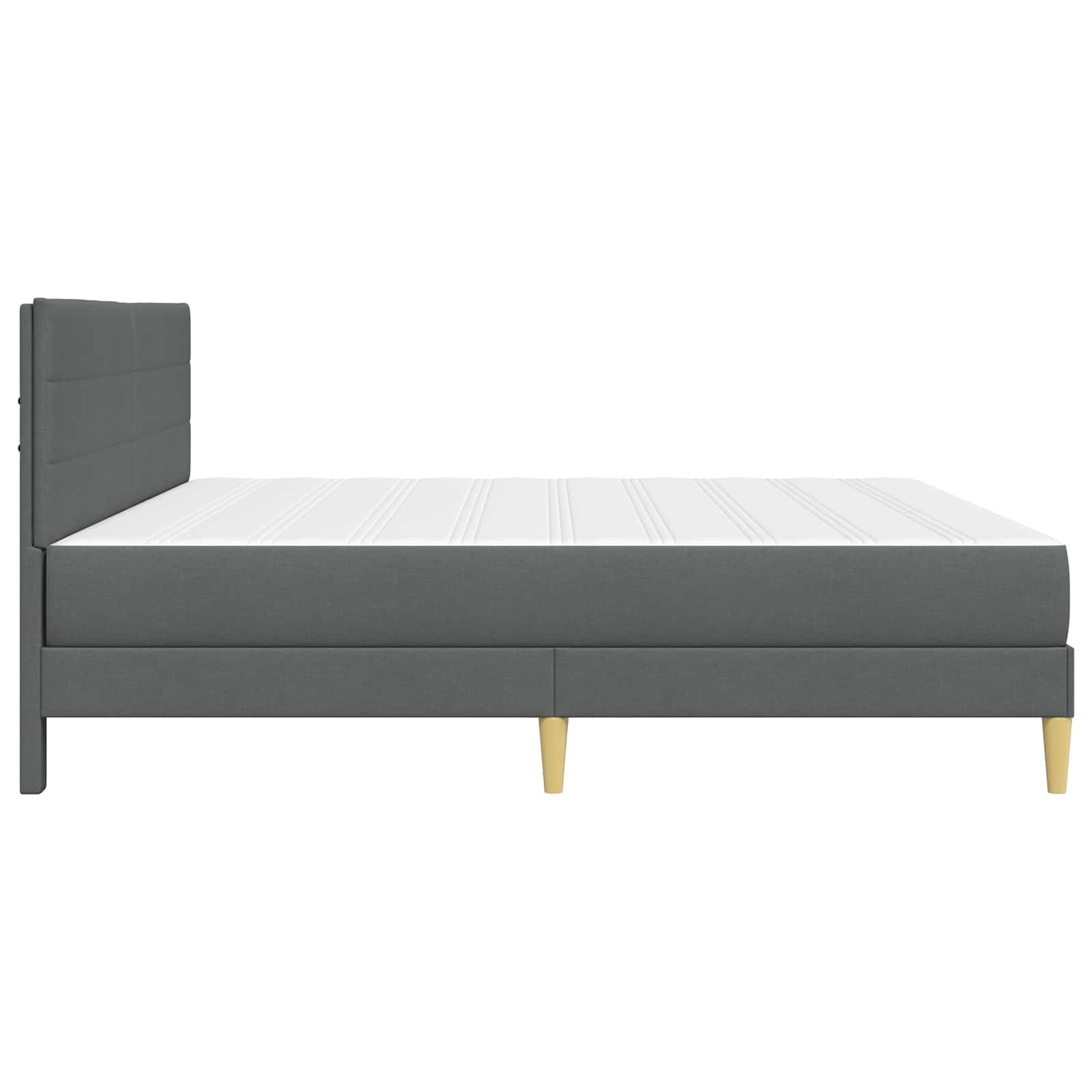 Bettgestell mit Matratze Dunkelgrau 180 x 200 cm Stoff