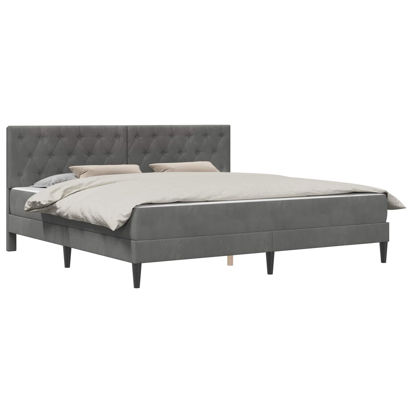 Bettgestell mit Matratze Dunkelgrau 180 x 200 cm Samt