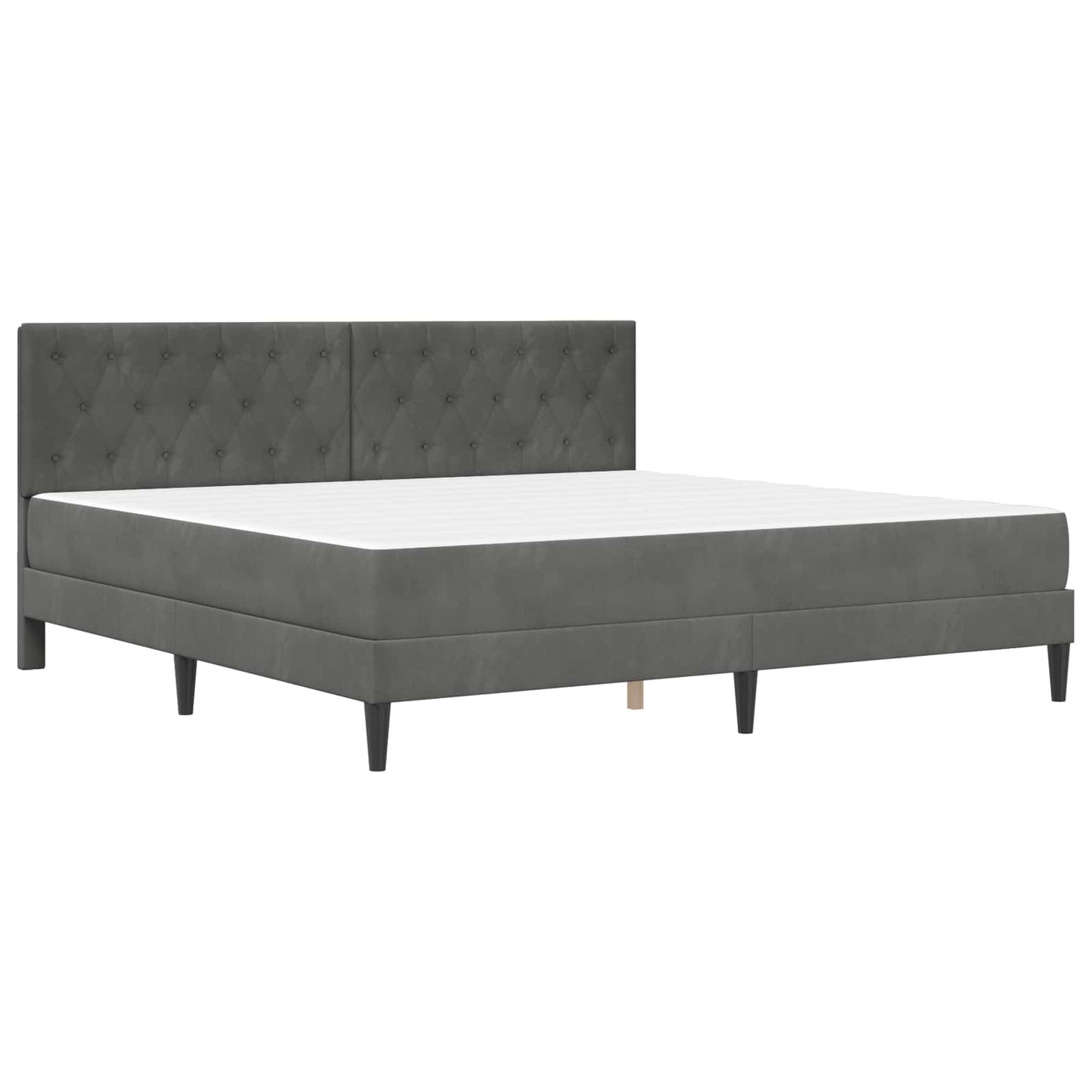 Bettgestell mit Matratze Dunkelgrau 180 x 200 cm Samt