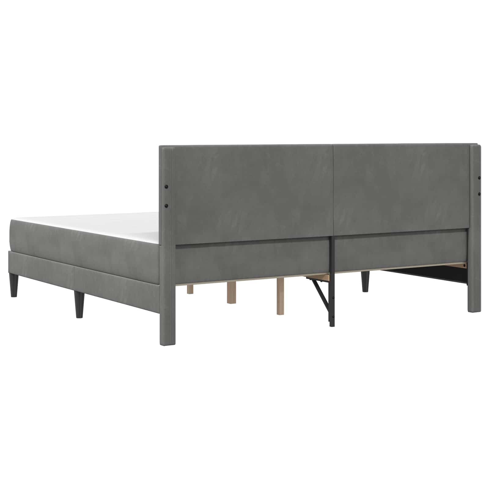 Bettgestell mit Matratze Dunkelgrau 180 x 200 cm Samt