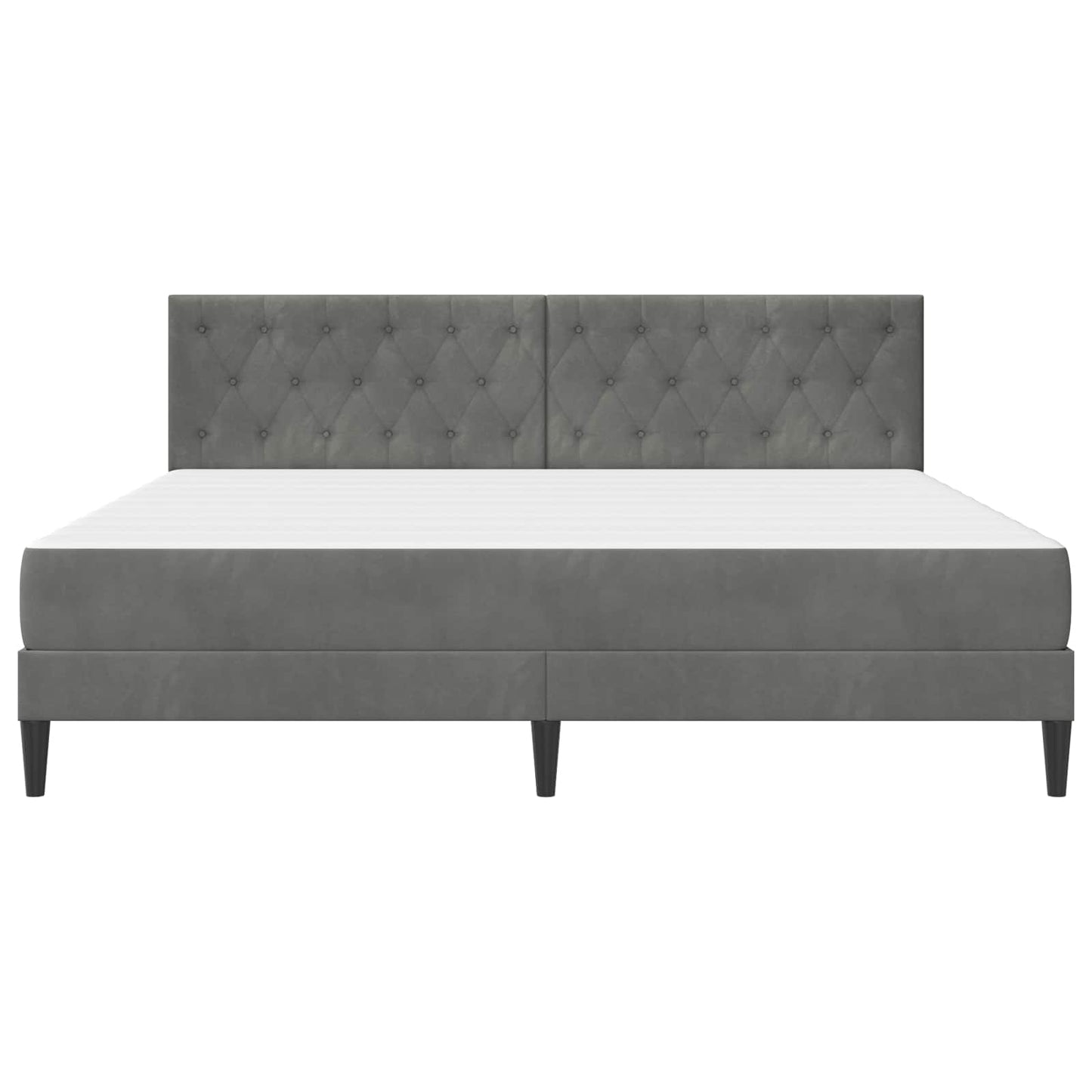 Bettgestell mit Matratze Dunkelgrau 180 x 200 cm Samt