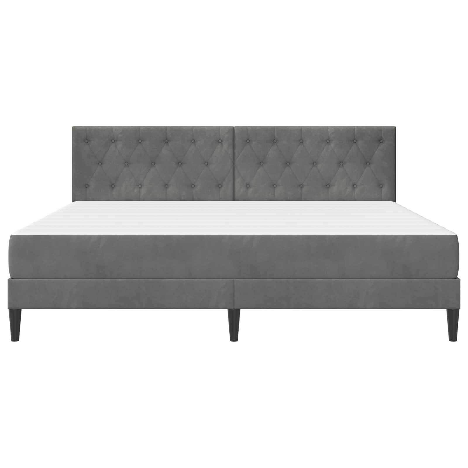 Bettgestell mit Matratze Dunkelgrau 180 x 200 cm Samt