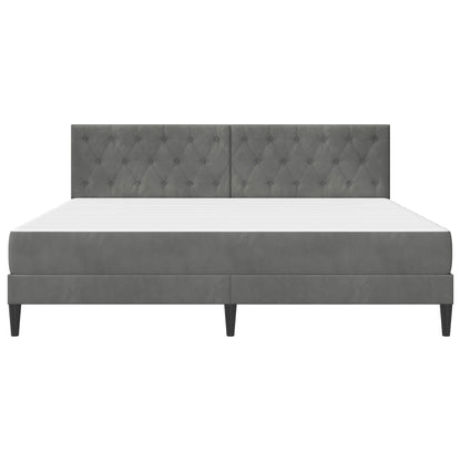Bettgestell mit Matratze Dunkelgrau 180 x 200 cm Samt
