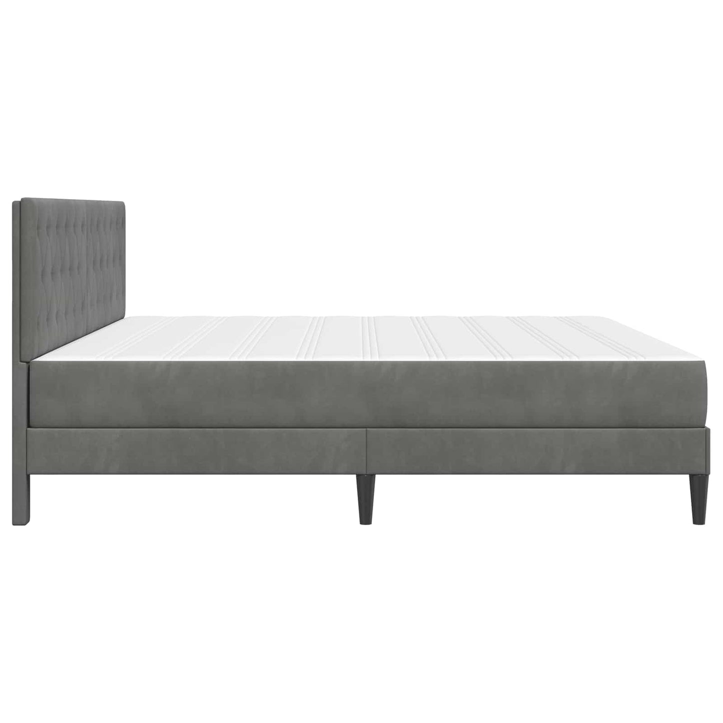 Bettgestell mit Matratze Dunkelgrau 180 x 200 cm Samt