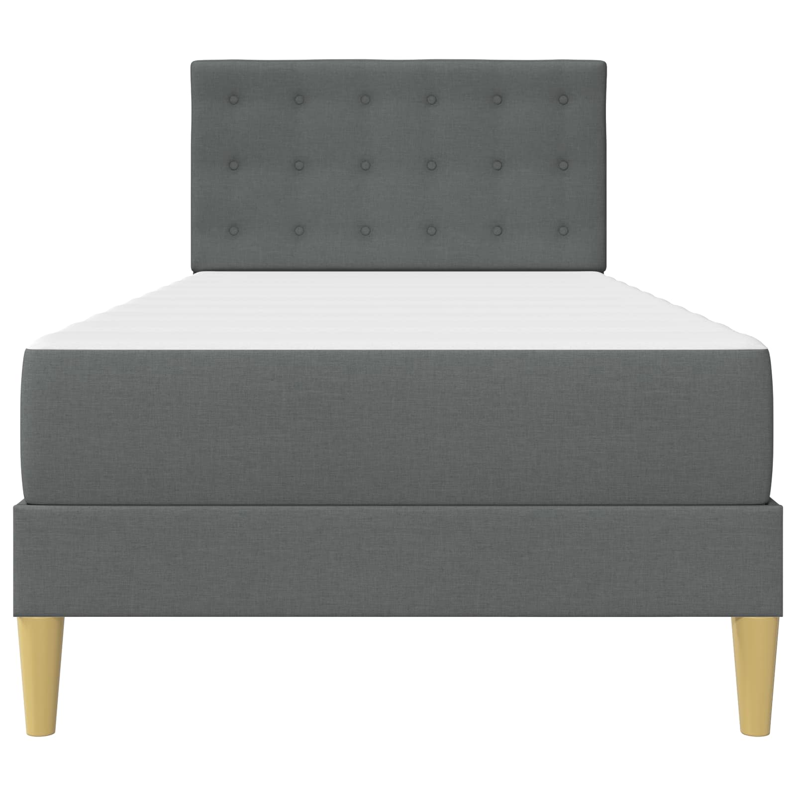 Bettgestell mit Matratze Dunkelgrau 90 x 190 cm Stoff