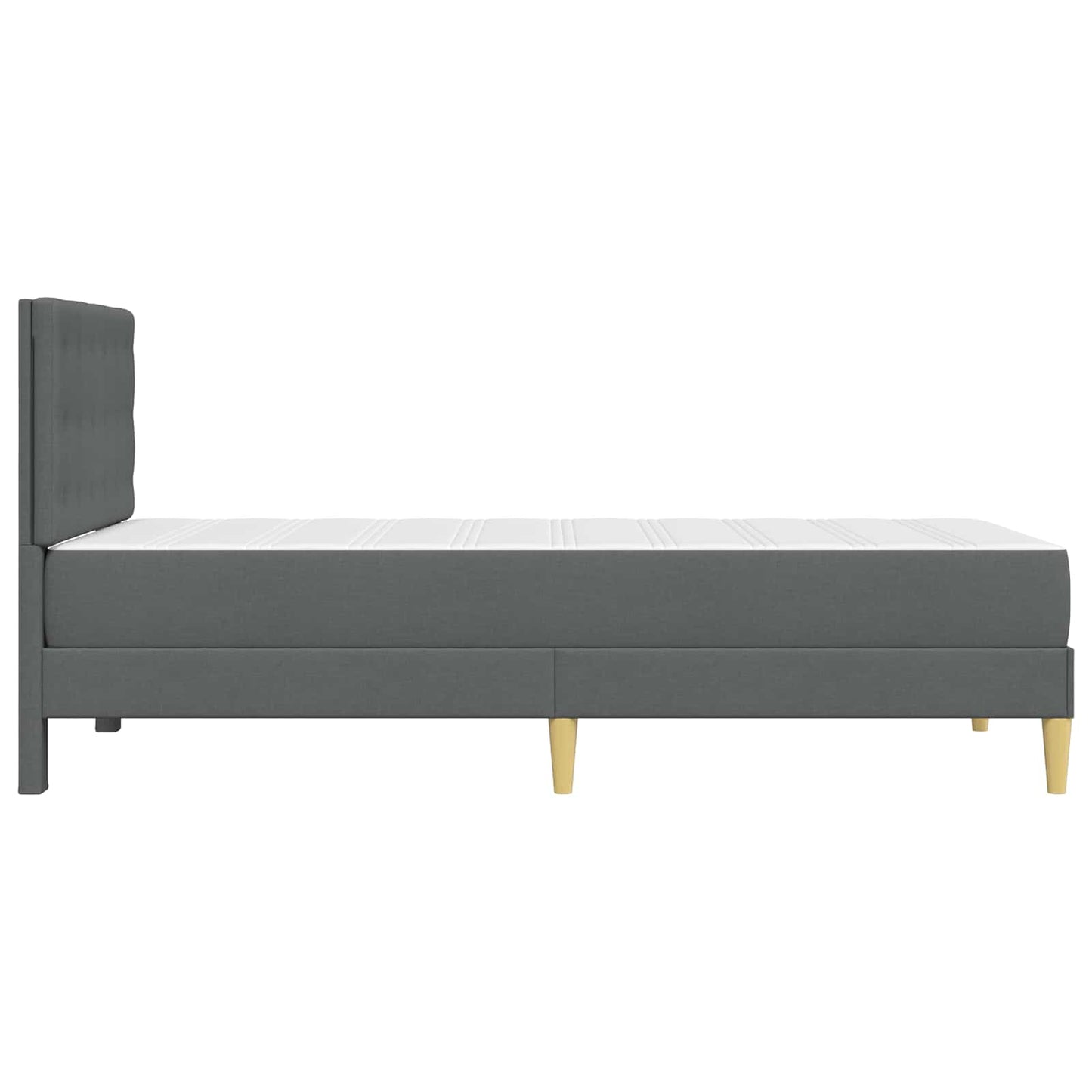 Bettgestell mit Matratze Dunkelgrau 90 x 190 cm Stoff