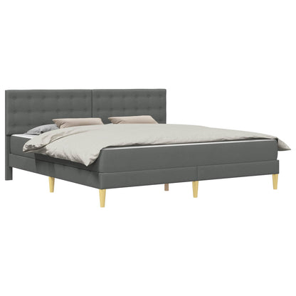 Bettgestell mit Matratze Dunkelgrau 180 x 200 cm Stoff