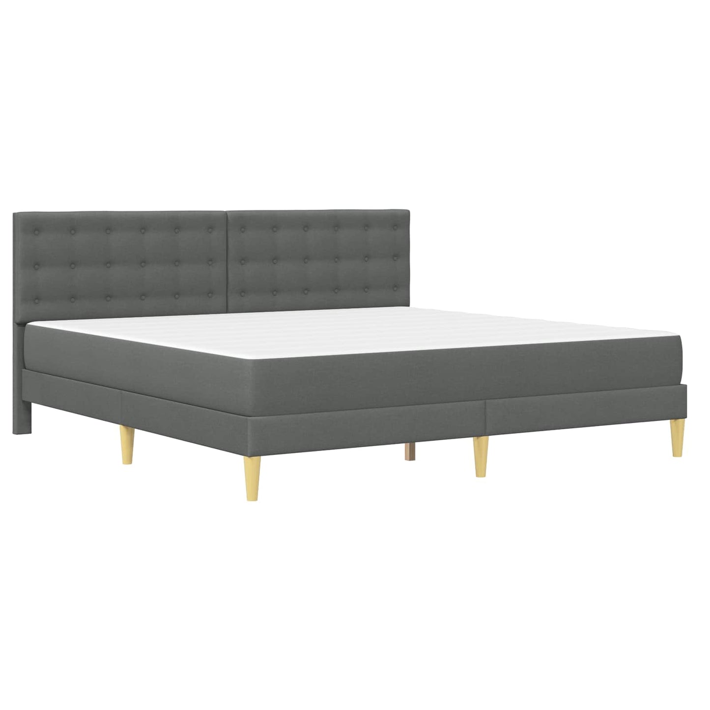 Bettgestell mit Matratze Dunkelgrau 180 x 200 cm Stoff