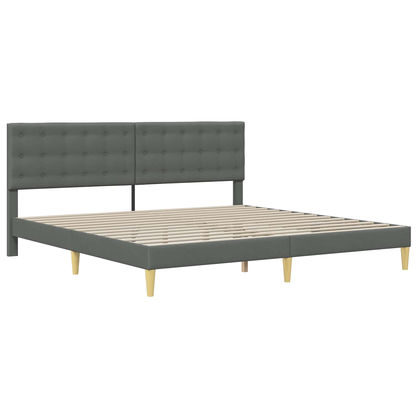 Bettgestell mit Matratze Dunkelgrau 180 x 200 cm Stoff