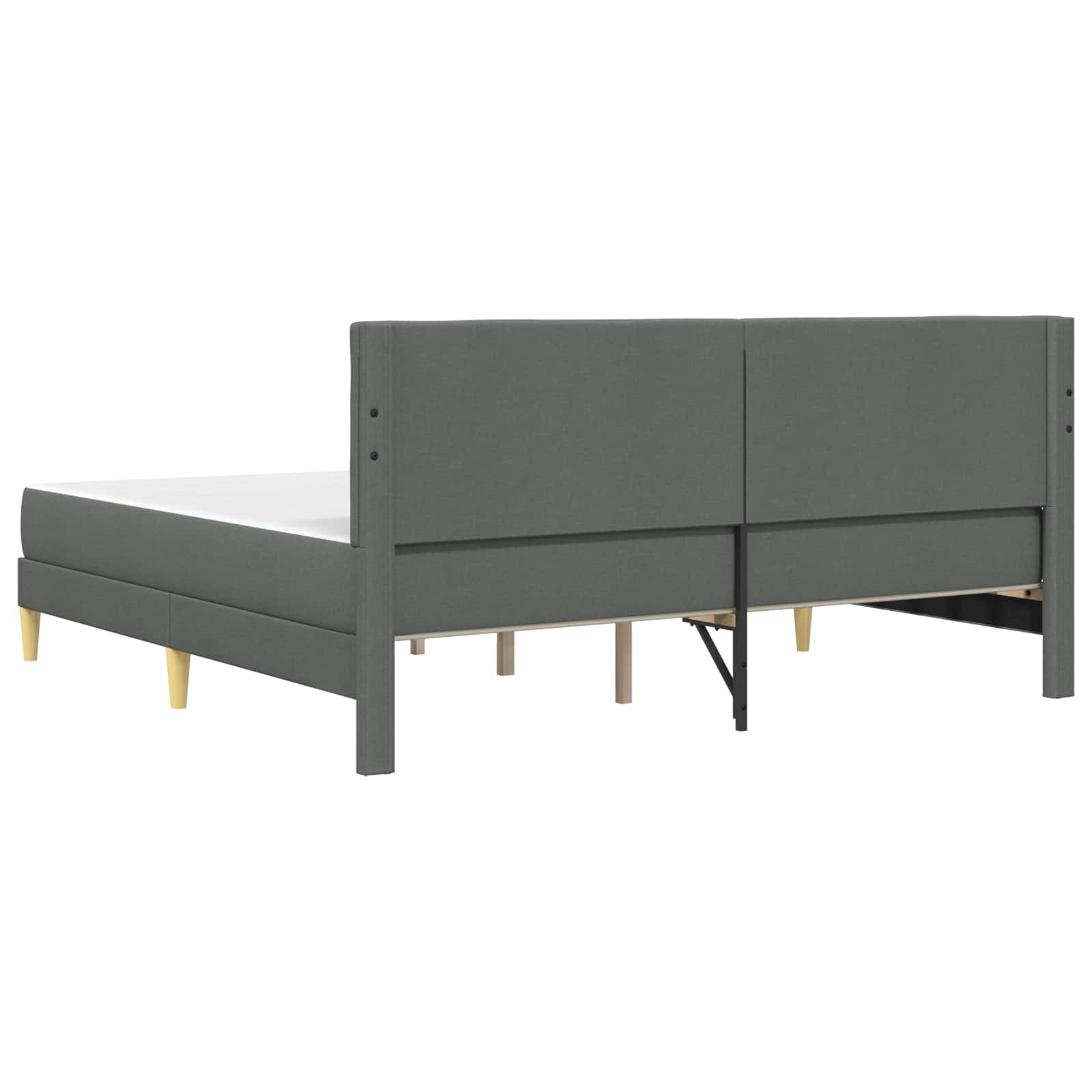 Bettgestell mit Matratze Dunkelgrau 180 x 200 cm Stoff