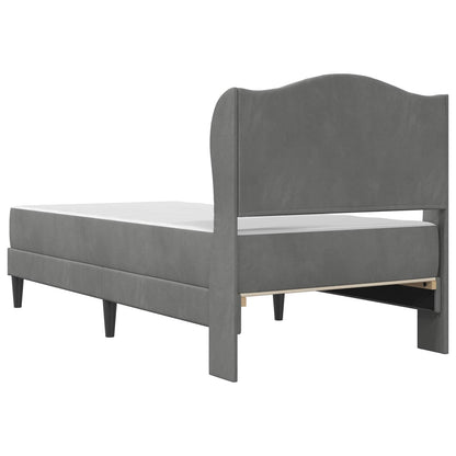 Bettgestell mit Matratze Dunkelgrau 90 x 190 cm Samt