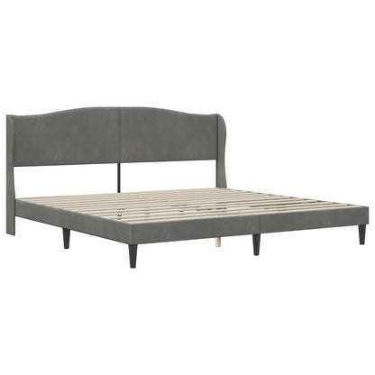 Bettgestell mit Matratze Dunkelgrau 180 x 200 cm Samt