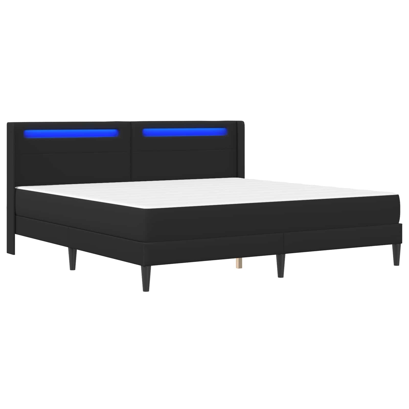 Bettgestell mit Matratze Schwarz 180 x 200 cm Kunstleder