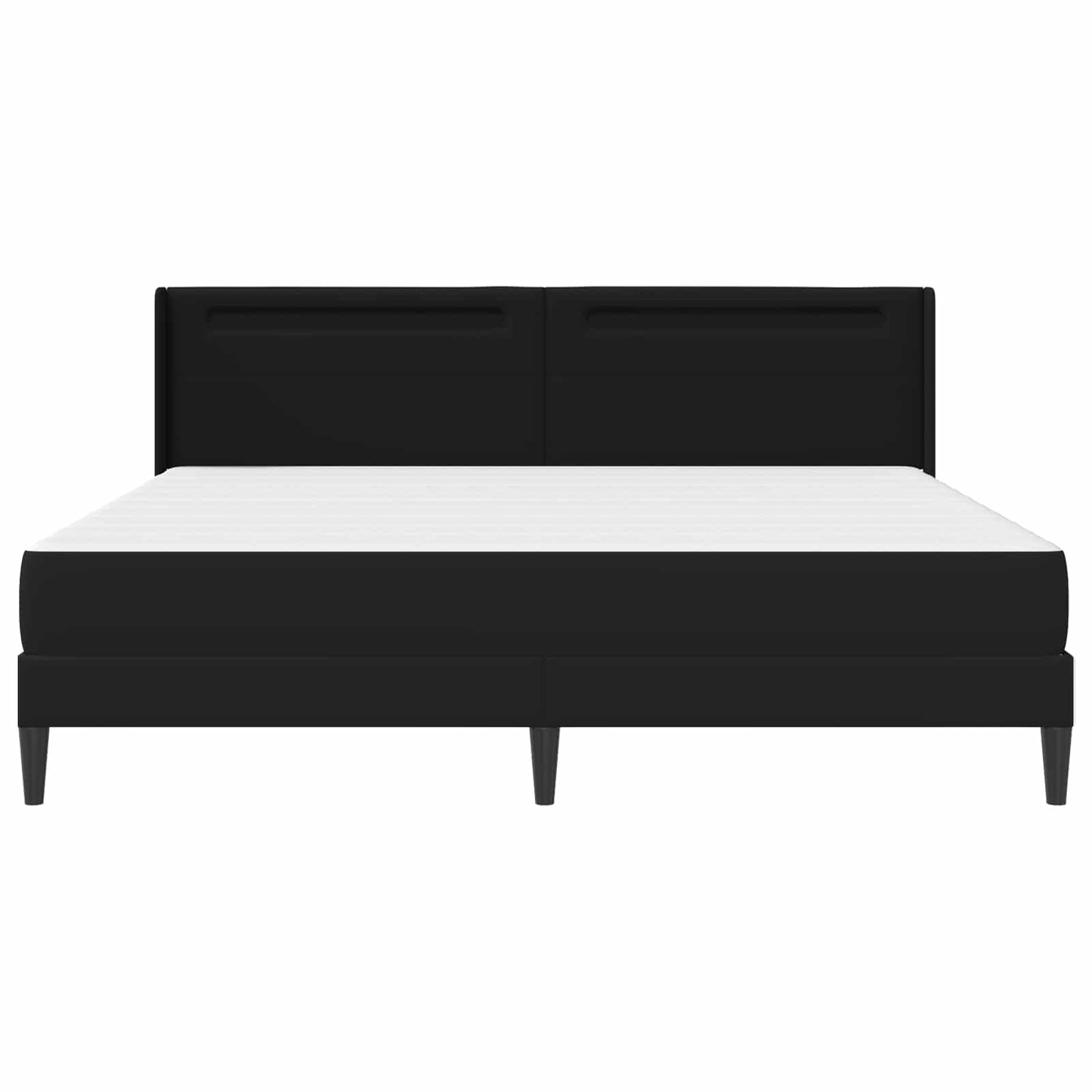 Bettgestell mit Matratze Schwarz 180 x 200 cm Kunstleder