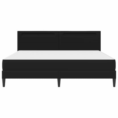 Bettgestell mit Matratze Schwarz 180 x 200 cm Kunstleder
