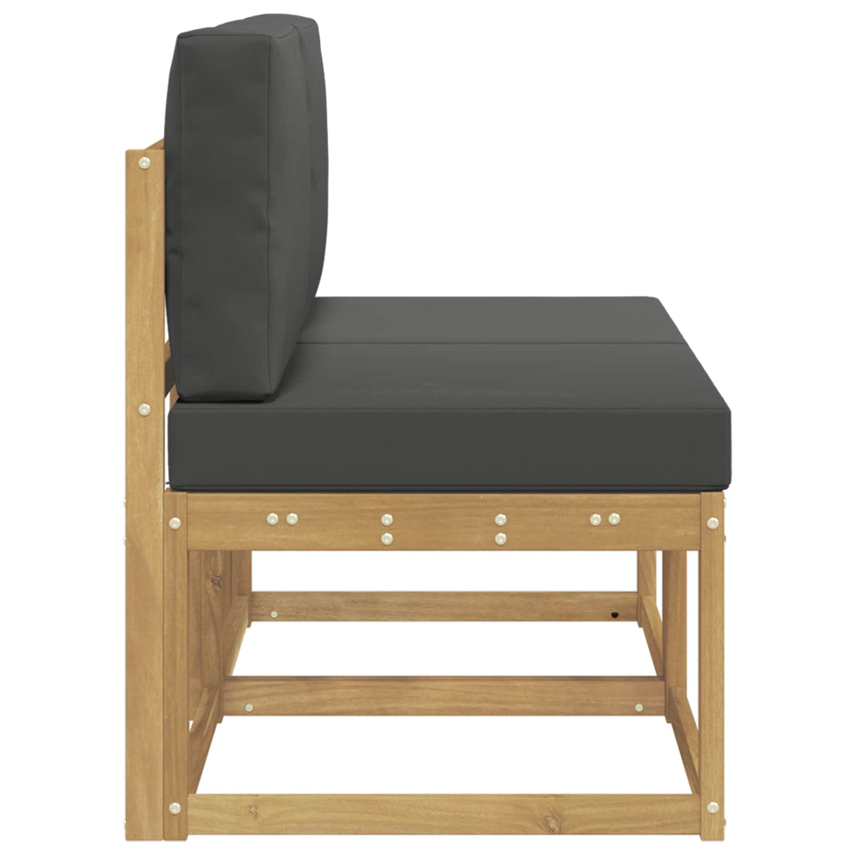 2 Stück Outdoor Mittelsofa Massivholz Akazie Weiß