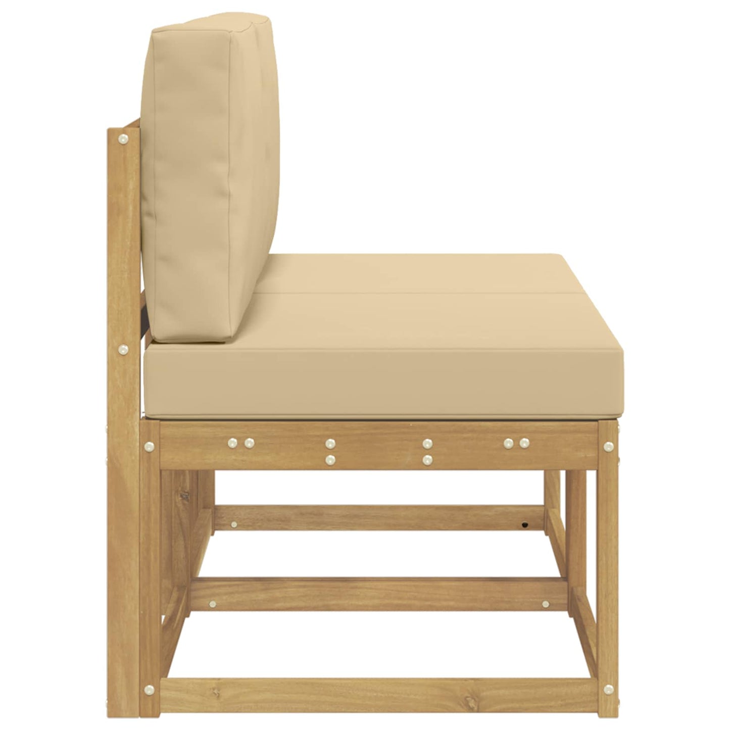 2 Stück Outdoor Mittelsofa Massivholz Akazie Weiß