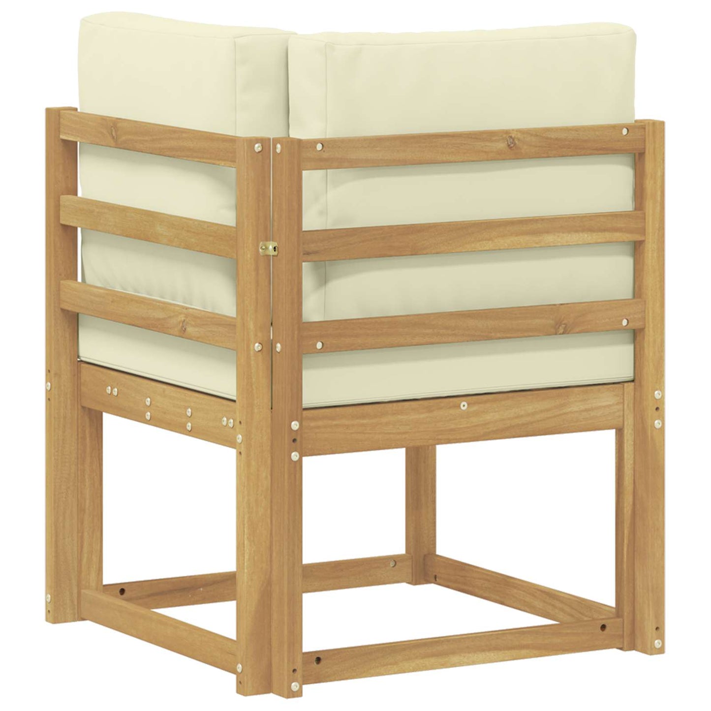 Outdoor Ecksofa Massivholz Akazie Weiß