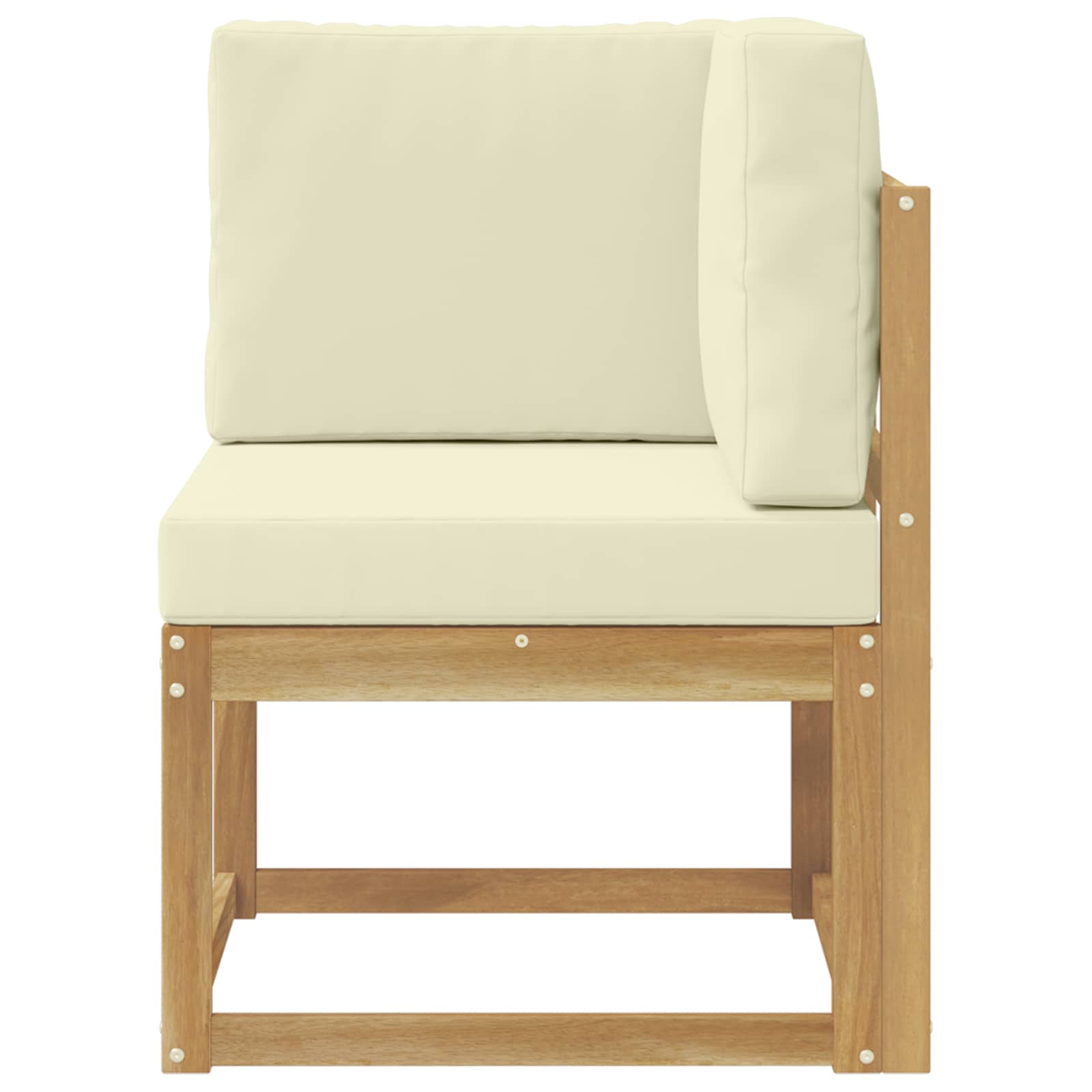 Outdoor Ecksofa Massivholz Akazie Weiß